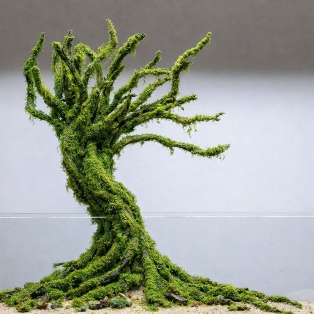 Atölye çalışması — moss bitkili akvaryum ağacı